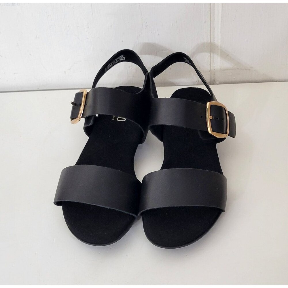 Munro Perfect Fit Cleo Black Leather Sandals Size 6 1/2 WW Like New - Picture 8 of 8